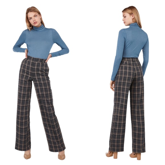 EXPRESS x Negin Mirsalehi plaid high waist trouser - Picture 3 of 7